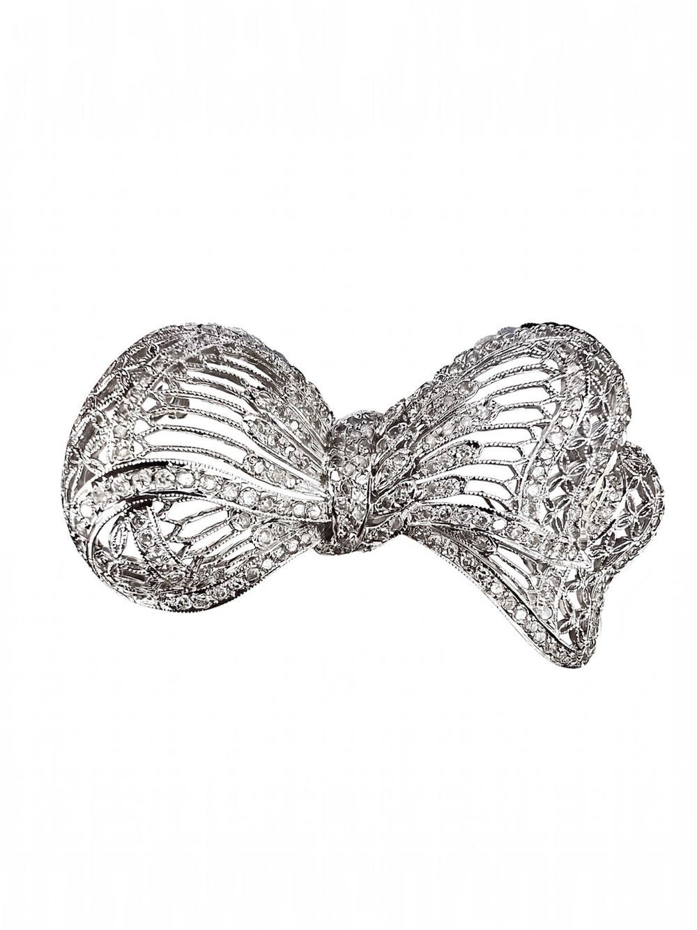 Diamond Bow Brooch